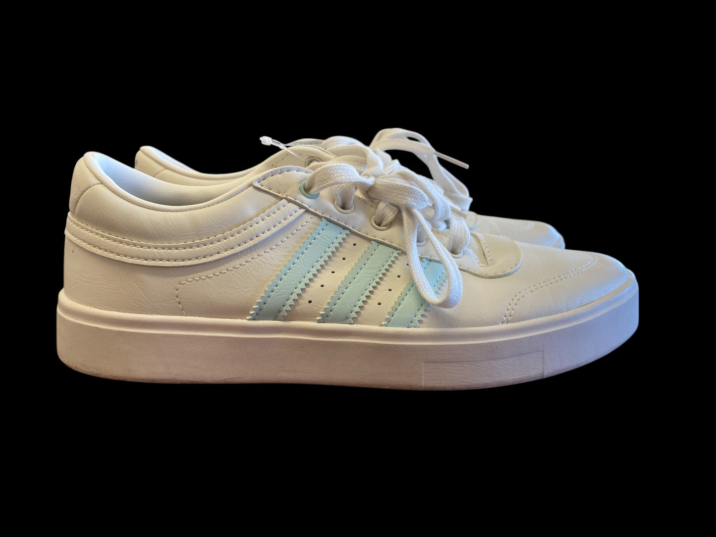 White, light blue Adidas Woman's Sneakers, 7
