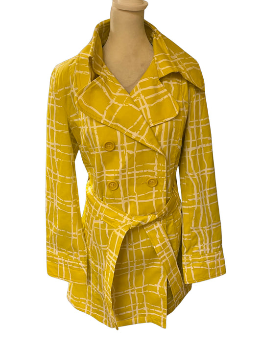 Merona size medium belted yellow trench coat